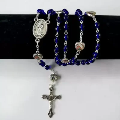 Rosary 6mm glass Necklace Religious Rosary Jesus Cross Necklace 5f8b72b8f3537f0fcb2cdb3d-3
