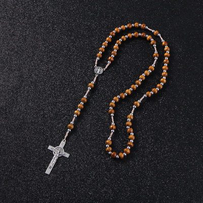 Rosary Wooden Necklace High Quality Beads Necklace Cross Pendant 5f8b72bbf3537f0fcb2cdb47-2